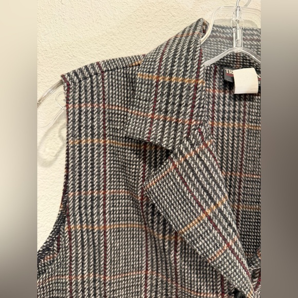 Vintage 90s Tracy Evans Wool Blend Vest Women’s Size L Plaid Button Front NWT - Picture 5 of 12